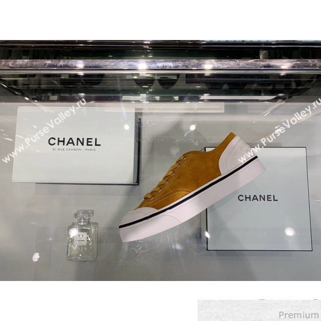 Chanel Suede Calfskin Sneakers G34760 Yellow 2019 (XO-9032819)