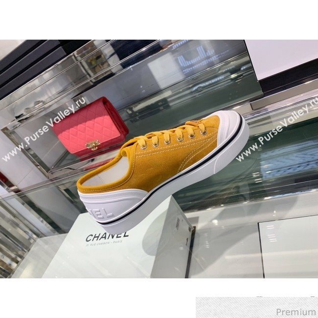 Chanel Suede Calfskin Sneakers G34760 Yellow 2019 (XO-9032819)