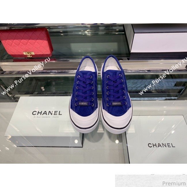 Chanel Suede Calfskin Sneakers G34760 Blue 2019 (XO-9032820)