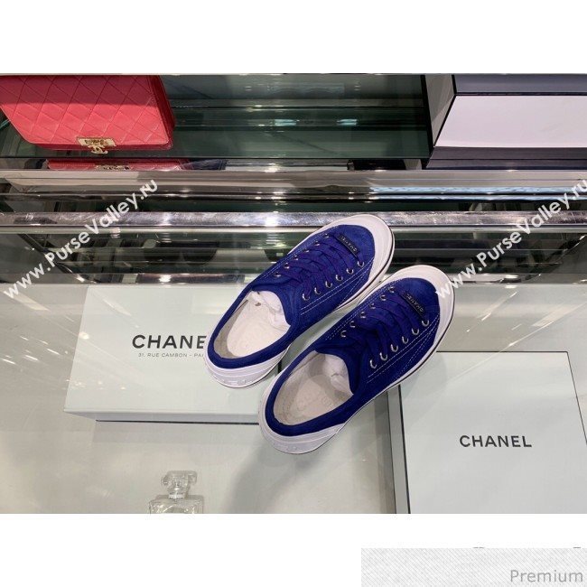 Chanel Suede Calfskin Sneakers G34760 Blue 2019 (XO-9032820)