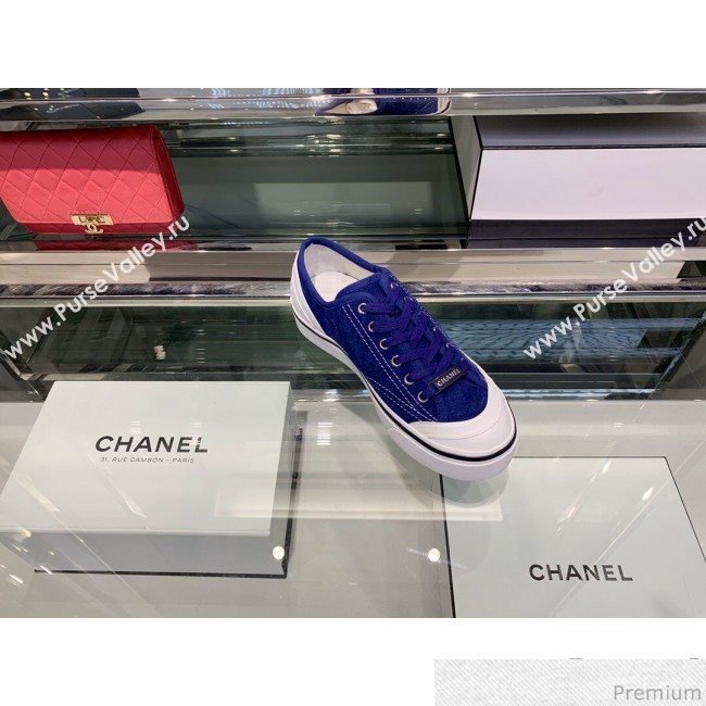 Chanel Suede Calfskin Sneakers G34760 Blue 2019 (XO-9032820)