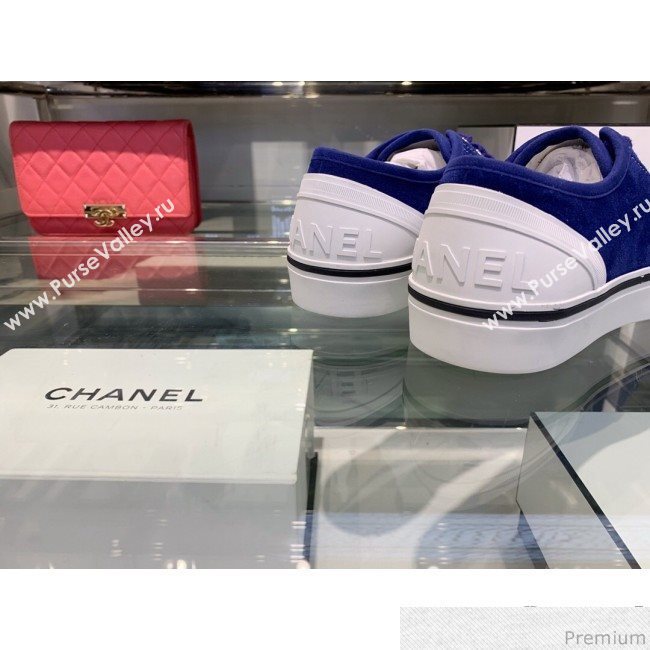 Chanel Suede Calfskin Sneakers G34760 Blue 2019 (XO-9032820)