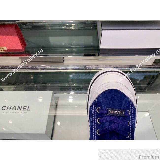 Chanel Suede Calfskin Sneakers G34760 Blue 2019 (XO-9032820)