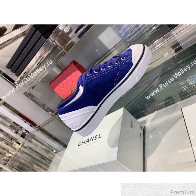 Chanel Suede Calfskin Sneakers G34760 Blue 2019 (XO-9032820)