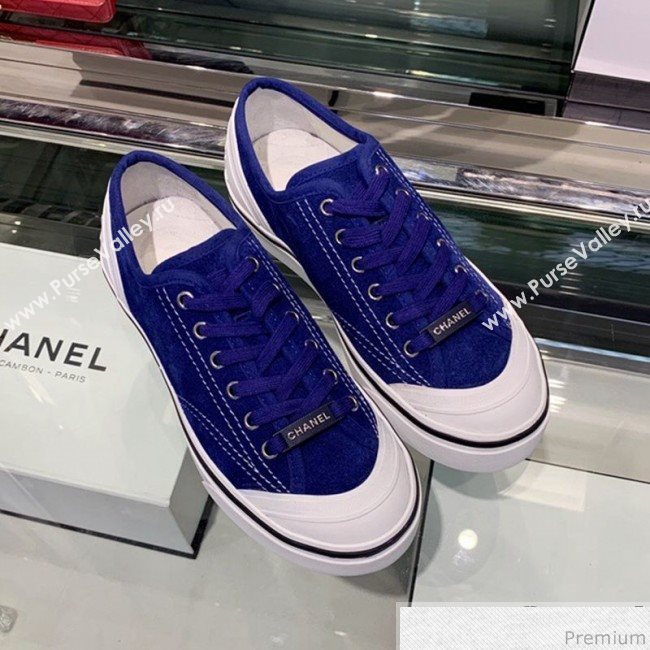 Chanel Suede Calfskin Sneakers G34760 Blue 2019 (XO-9032820)