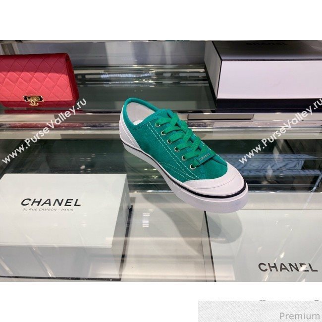 Chanel Suede Calfskin Sneakers G34760 Green 2019 (XO-9032821)