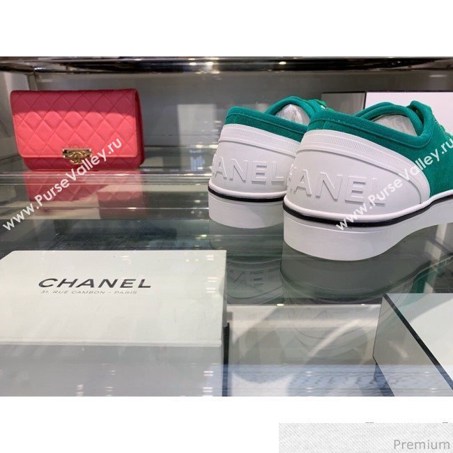 Chanel Suede Calfskin Sneakers G34760 Green 2019 (XO-9032821)
