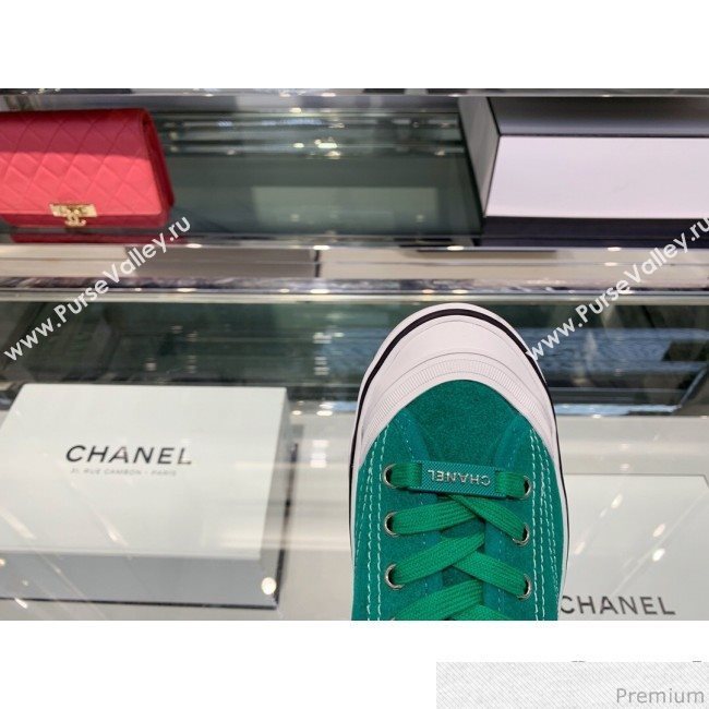 Chanel Suede Calfskin Sneakers G34760 Green 2019 (XO-9032821)