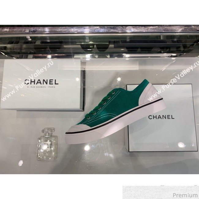Chanel Suede Calfskin Sneakers G34760 Green 2019 (XO-9032821)