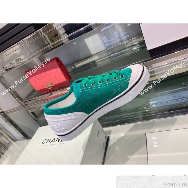 Chanel Suede Calfskin Sneakers G34760 Green 2019 (XO-9032821)