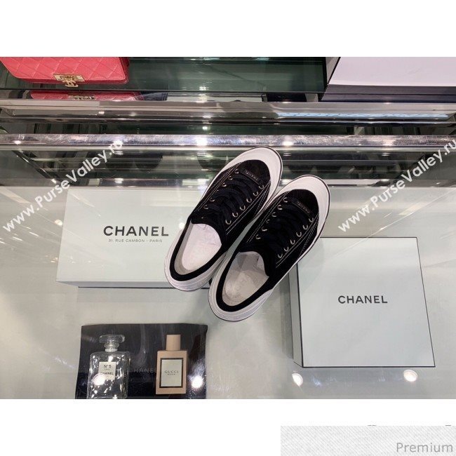 Chanel Suede Calfskin Sneakers G34760 Black 2019 (XO-9032818)