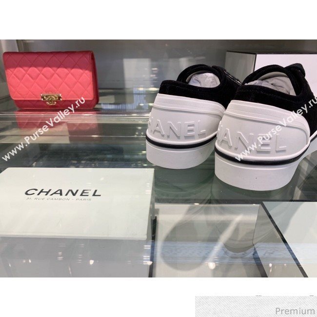 Chanel Suede Calfskin Sneakers G34760 Black 2019 (XO-9032818)