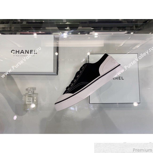 Chanel Suede Calfskin Sneakers G34760 Black 2019 (XO-9032818)