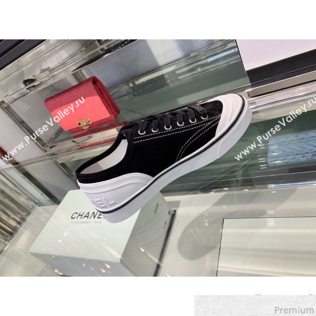 Chanel Suede Calfskin Sneakers G34760 Black 2019 (XO-9032818)