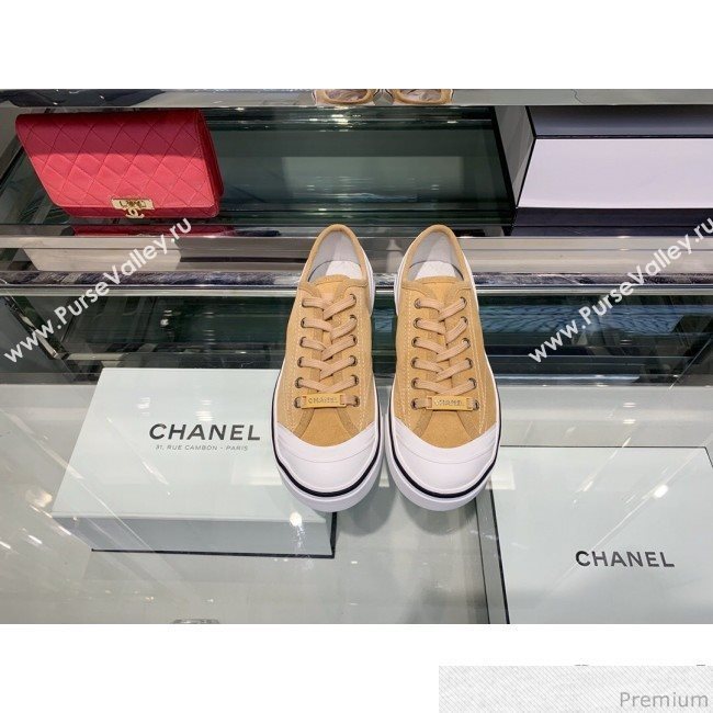 Chanel Suede Calfskin Sneakers G34760 Camel 2019 (XO-9032822)