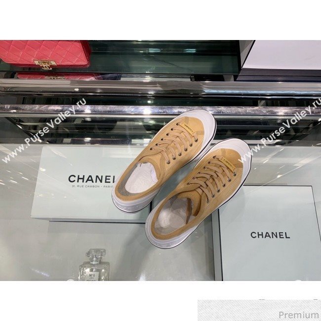 Chanel Suede Calfskin Sneakers G34760 Camel 2019 (XO-9032822)