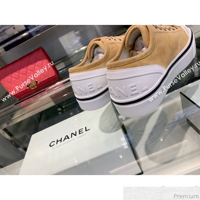 Chanel Suede Calfskin Sneakers G34760 Camel 2019 (XO-9032822)