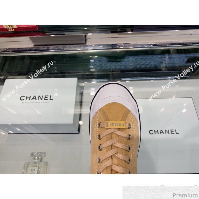 Chanel Suede Calfskin Sneakers G34760 Camel 2019 (XO-9032822)