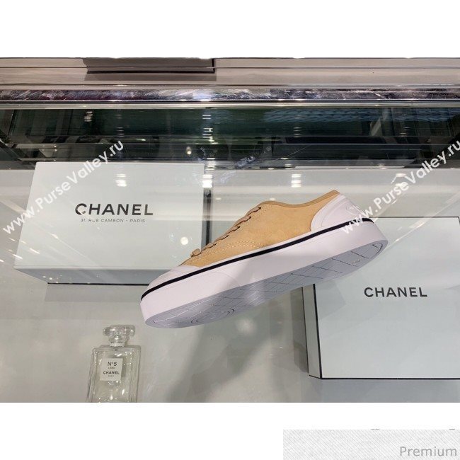 Chanel Suede Calfskin Sneakers G34760 Camel 2019 (XO-9032822)