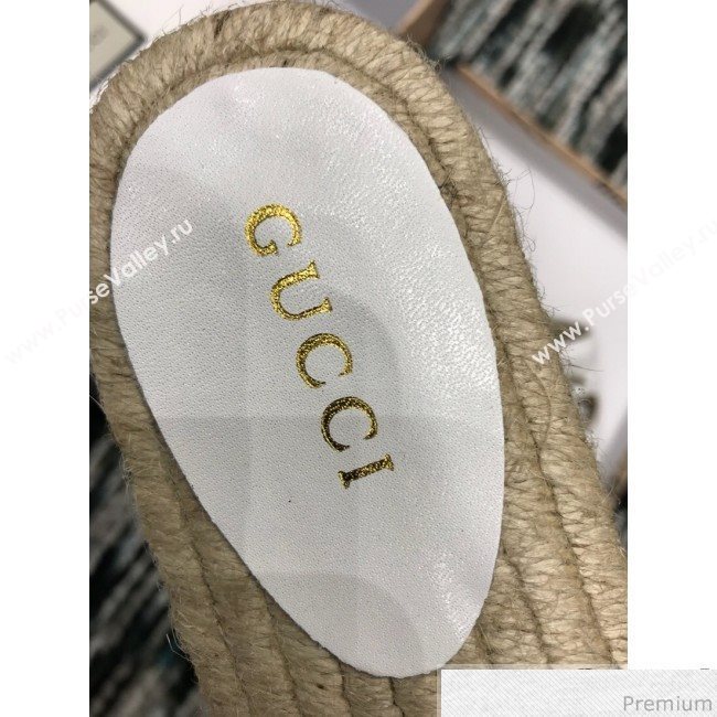 Gucci Leather Espadrille Slide Sandal 573028 White 2019 (LRF-9032825)