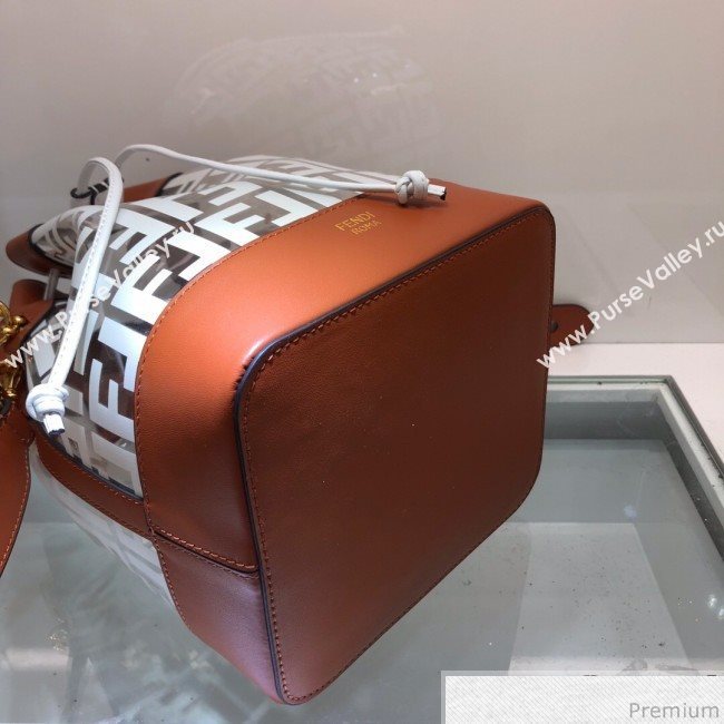 Fendi PU Mon Tresor Bucket Bag Brown/White 2019 (AFEI-9032616)