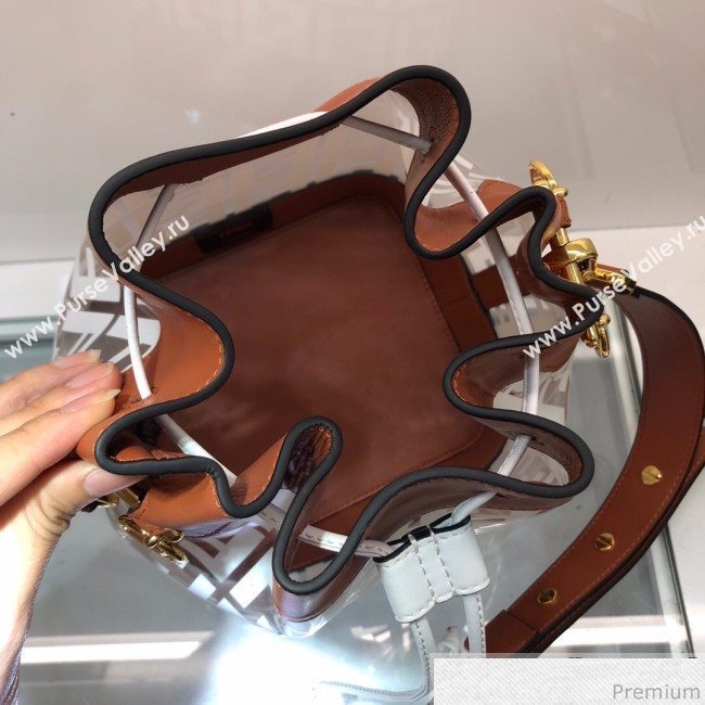 Fendi PU Mon Tresor Bucket Bag Brown/White 2019 (AFEI-9032616)