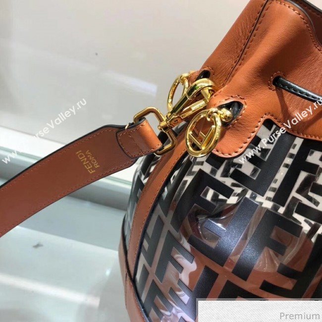 Fendi PU Mon Tresor Bucket Bag Brown/Black 2019 (AFEI-9032619)