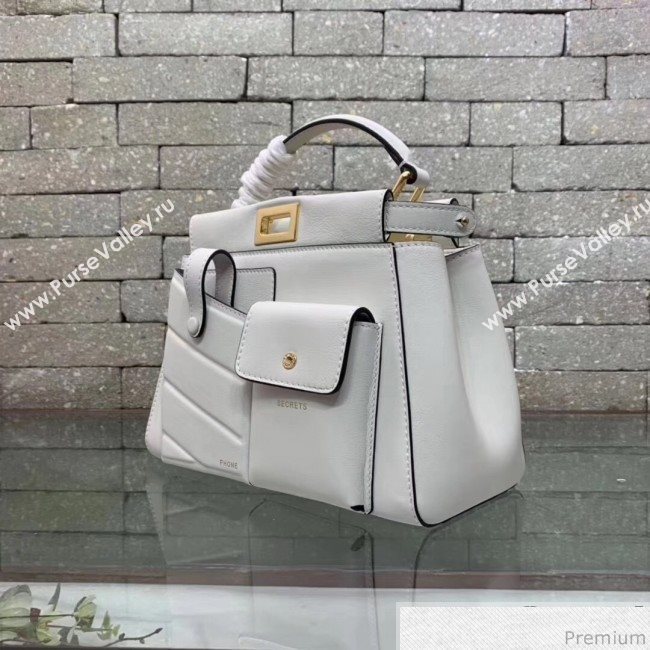 Fendi Peekaboo Mini Pocket White 2019 (AFEI-9032621)