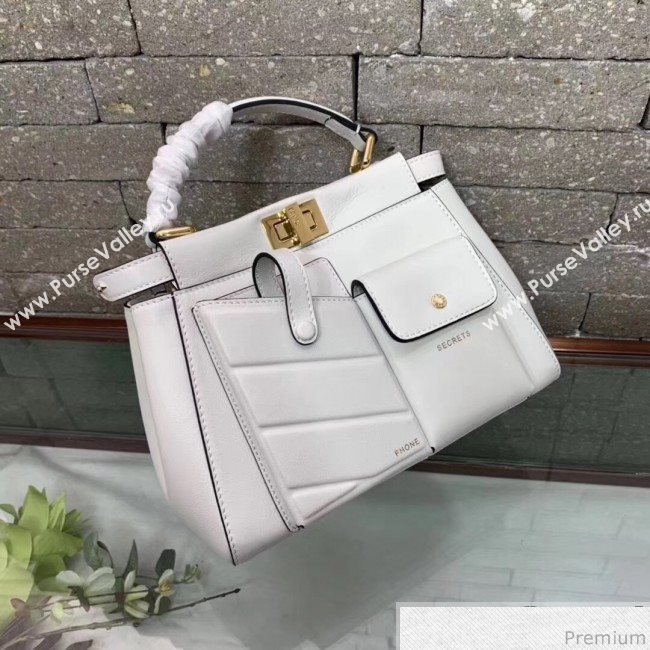 Fendi Peekaboo Mini Pocket White 2019 (AFEI-9032621)