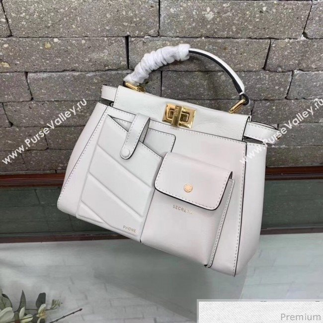 Fendi Peekaboo Mini Pocket White 2019 (AFEI-9032621)