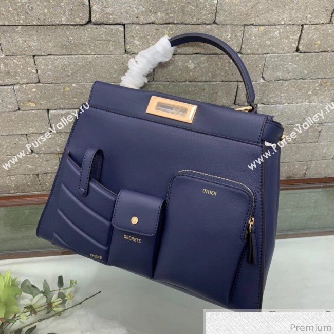 Fendi Peekaboo Regular Pocket Blue 2019 (AFEI-9032626)