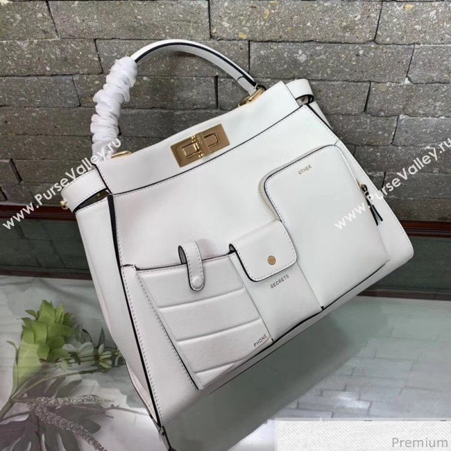 Fendi Peekaboo Regular Pocket White 2019 (AFEI-9032624)