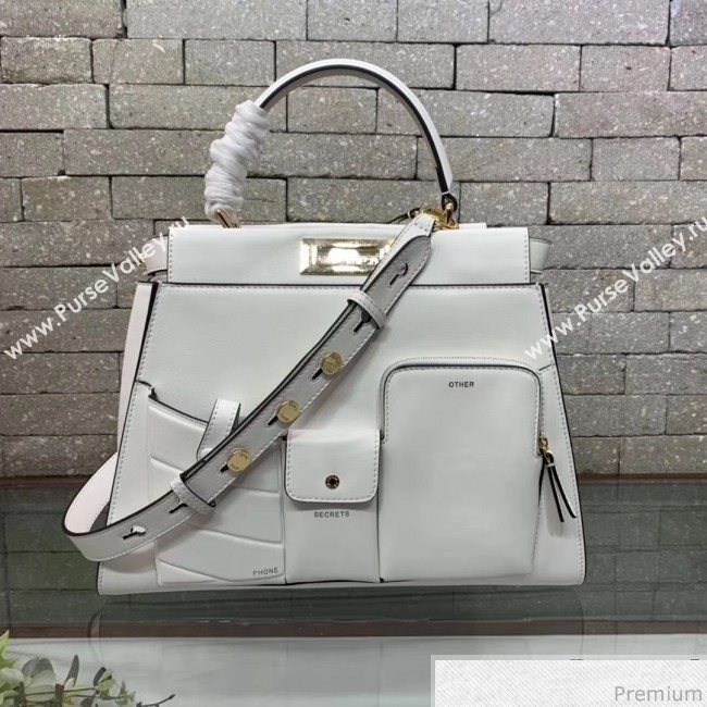 Fendi Peekaboo Regular Pocket White 2019 (AFEI-9032624)