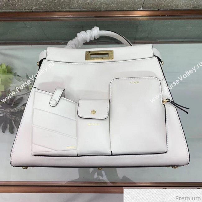 Fendi Peekaboo Regular Pocket White 2019 (AFEI-9032624)