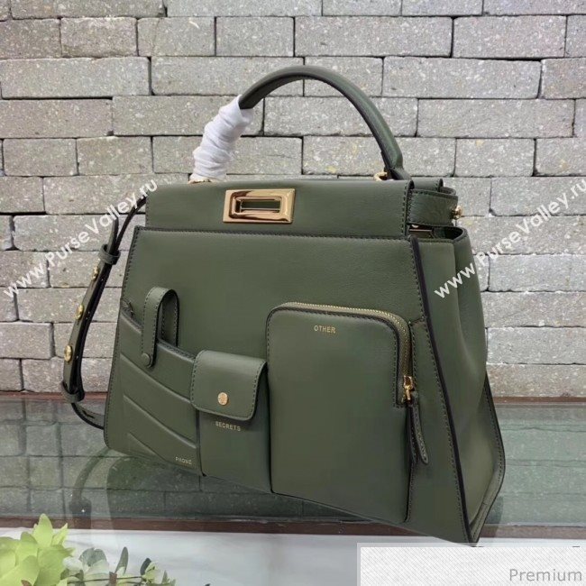 Fendi Peekaboo Regular Pocket Green 2019 (AFEI-9032625)