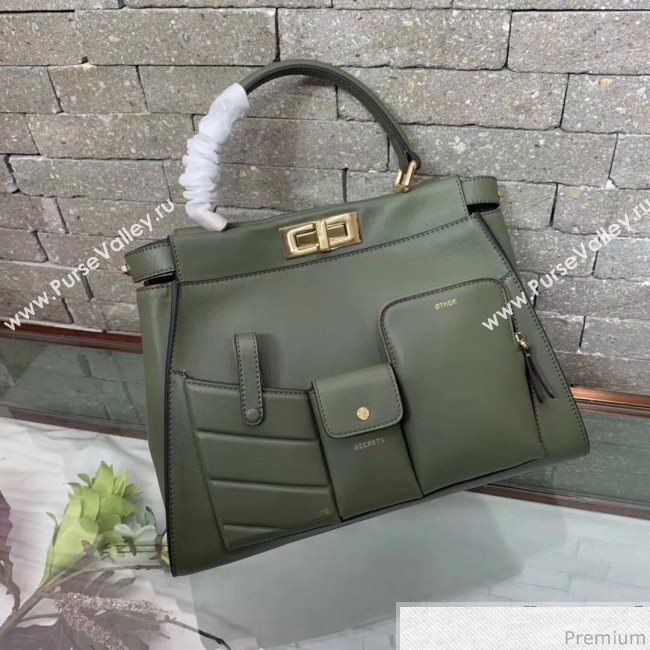 Fendi Peekaboo Regular Pocket Green 2019 (AFEI-9032625)