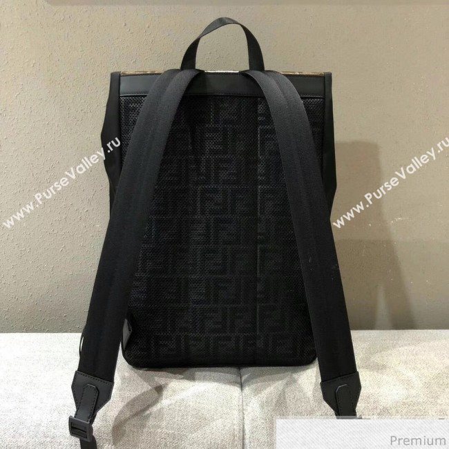 Fendi Rama FF Fabric Backpack Brown/Black 2019 (AFEI-9032627)