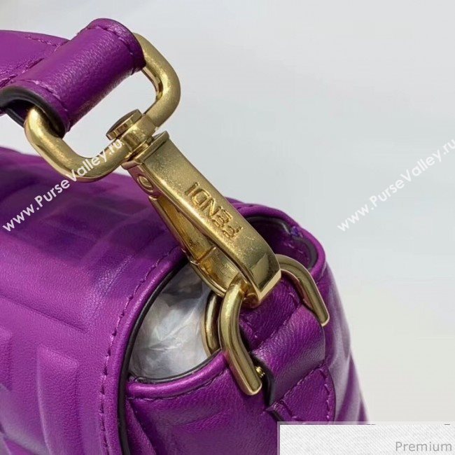 Fendi Baguette Large FF Logo Lambskin Flap Bag Purple 2019 (CL-9032635)