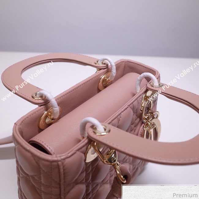 Dior Lady Dior Bag 20cm in Cannage Lambskin Light Pink 2019 (BFS-9032643)