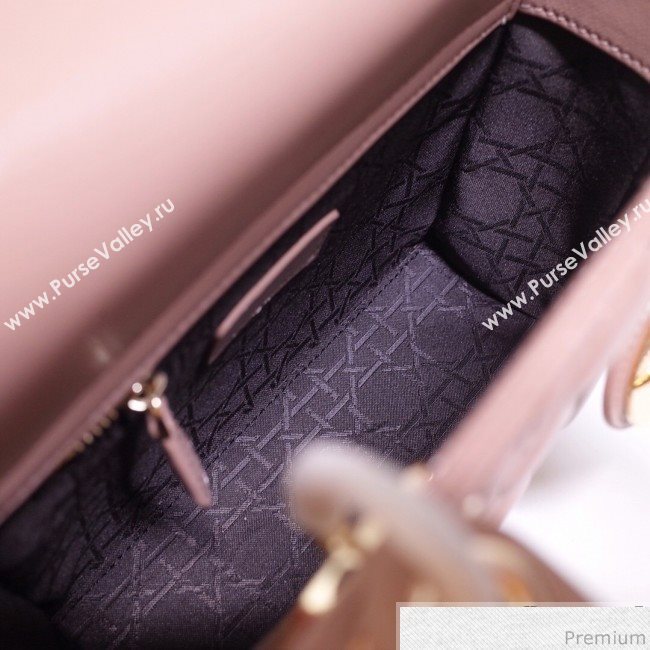 Dior Lady Dior Bag 20cm in Cannage Lambskin Light Pink 2019 (BFS-9032643)