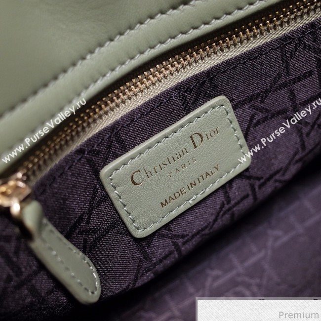 Dior Lady Dior Bag 20cm in Cannage Lambskin Green 2019 (BFS-9032642)