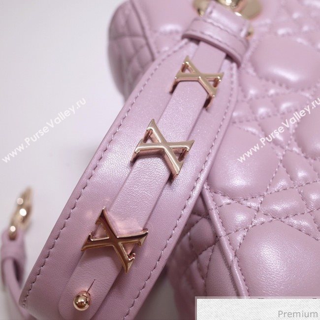 Dior Lady Dior Bag 20cm in Cannage Lambskin Sakura Pink 2019 (BFS-9032641)