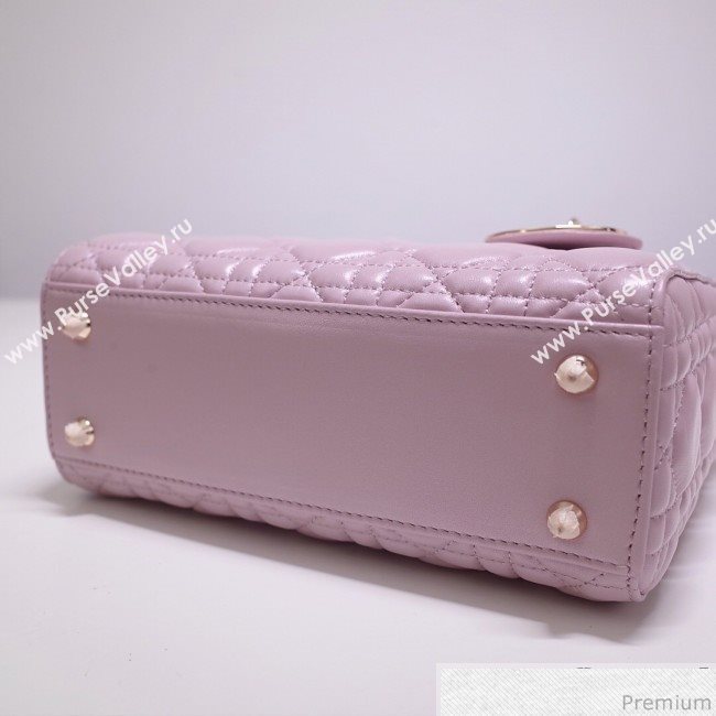 Dior Lady Dior Bag 20cm in Cannage Lambskin Sakura Pink 2019 (BFS-9032641)