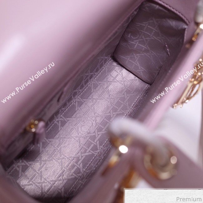 Dior Lady Dior Bag 20cm in Cannage Lambskin Sakura Pink 2019 (BFS-9032641)