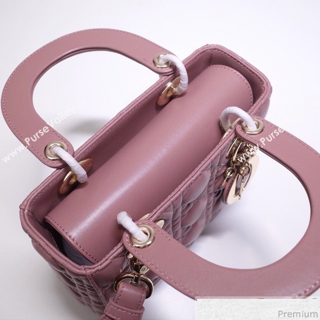 Dior Lady Dior Bag 20cm in Cannage Lambskin Dark Pink 2019 (BFS-9032639)