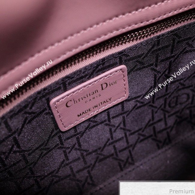Dior Lady Dior Bag 20cm in Cannage Lambskin Dark Pink 2019 (BFS-9032639)