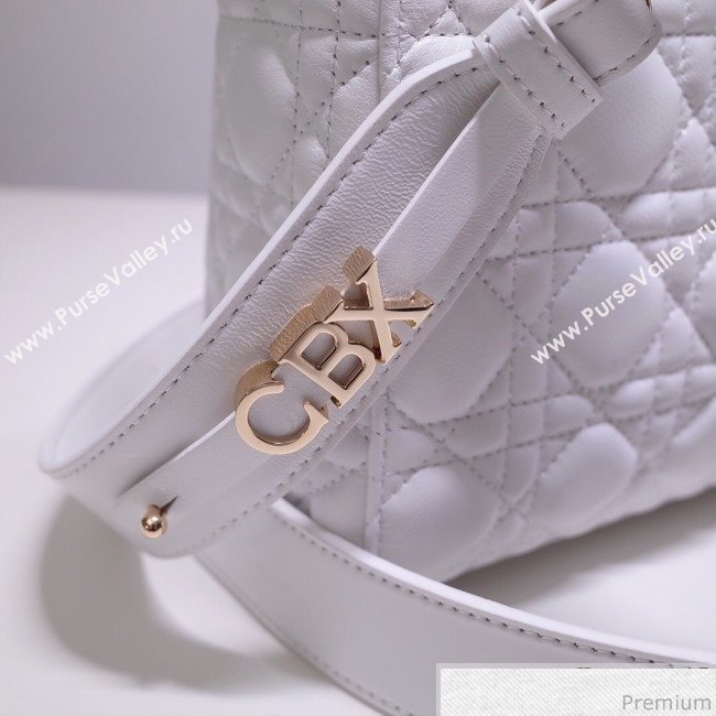 Dior Lady Dior Bag 20cm in Cannage Lambskin White 2019 (BFS-9032638)