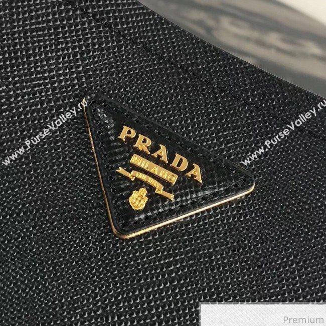 Prada Double Crocodile and Leather Bucket Bag 1BA212 Black/Pink 2019 (PYZ-9032652)