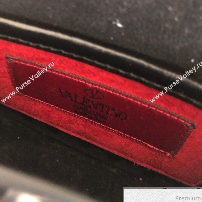 Valentino Rockstud Spike Double Shoulder Bag Black/Silver 2019 (JJ3-9032653)