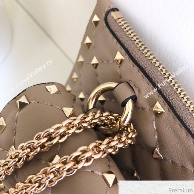 Valentino Rockstud Spike Double Shoulder Bag Dusty Pink 2019 (JJ3-9032655)